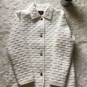 WOMENSWEAR GALLERY WHITE POLYESTER COAT SZ: SMALL